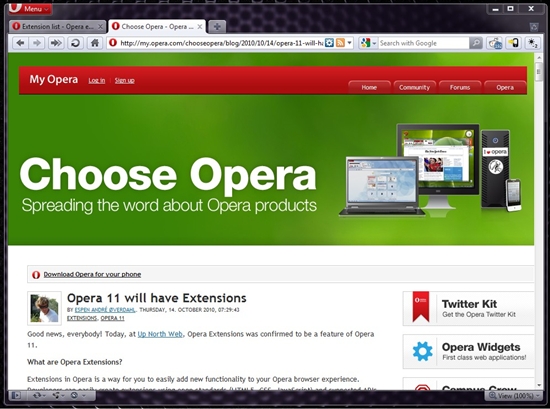 也做版本帝？Opera 11首个Alpha发布