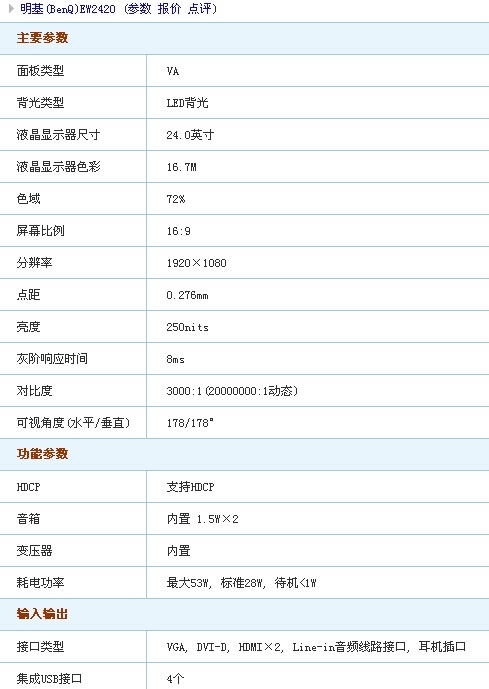 广视角面板+HDMI×2 明基24吋两千多