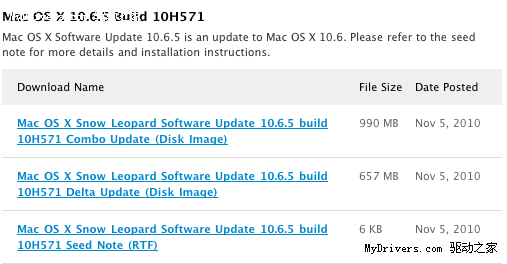 Mac OS X 10.6.5发布推迟