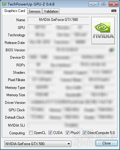 GPU-Z 0.4.8发布 支持GeForce GTX 580