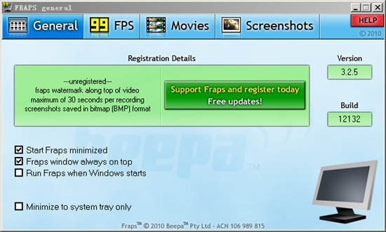 下载：Fraps 3.2.5版
