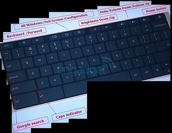 Google Chrome OS上网本独特键盘曝光