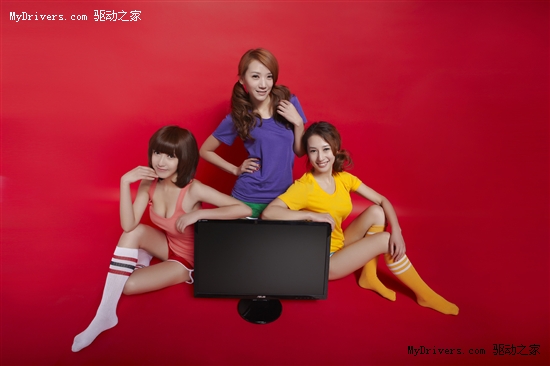 靓丽show girl 最爱华硕显示器！