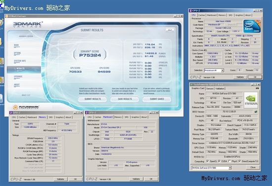 3DMARK狂飙7W5！4路影驰GTX580刷恐怖纪录