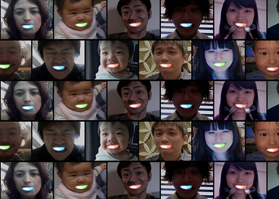 吓人利器 LED牙齿风靡日本