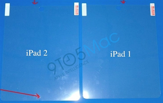 iPad 2屏幕贴膜泄露前置摄像头位置