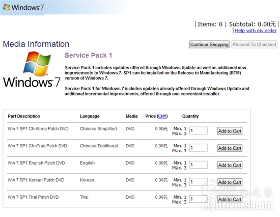 免费索取Windows 7 SP1 DVD 