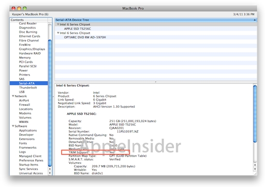 Mac OS X雪豹已支持SSD TRIM指令