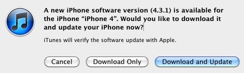 iOS 4.3.1升级包开放下载