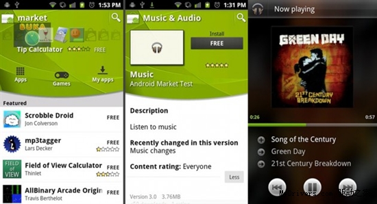最新Android官方音乐、座钟、图库应用