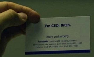 Facebook创始人雷人名片：我是CEO，混蛋
