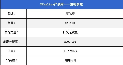 针光无线鼠标 双飞燕G7-630N到货118元