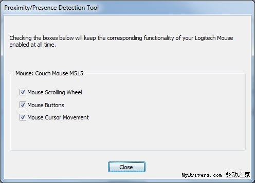 罗技M515鼠标工具：禁用感应功能