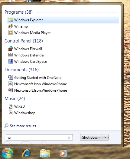 Windows 8开始屏幕“搜索”功能详解