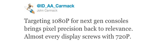 卡马克称下一代主机应实现1080p原生输出