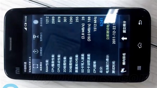小米手机Android 4.0系统跑分结果出炉
