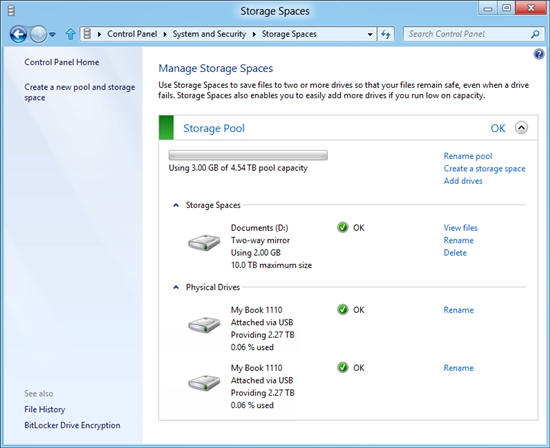微软披露Windows 8存储空间 存储池回归