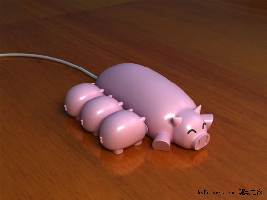 超萌设计的小猪形状USB