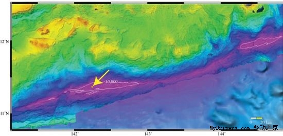 马里亚纳海沟精细3D扫描图：最深10994米