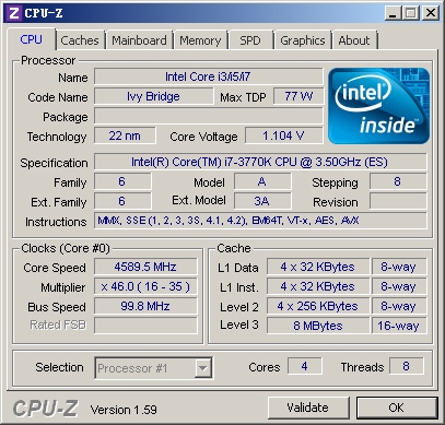 1.1V@4.6GHz Ivy Bridge Core i7-3770K超频实测