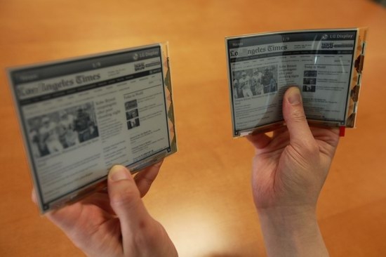 LG Display量产全球首款可弯折塑料电子纸
