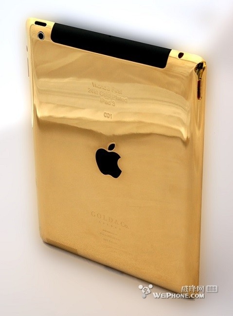 新iPad 24ct黄金版开卖：售价3万5元