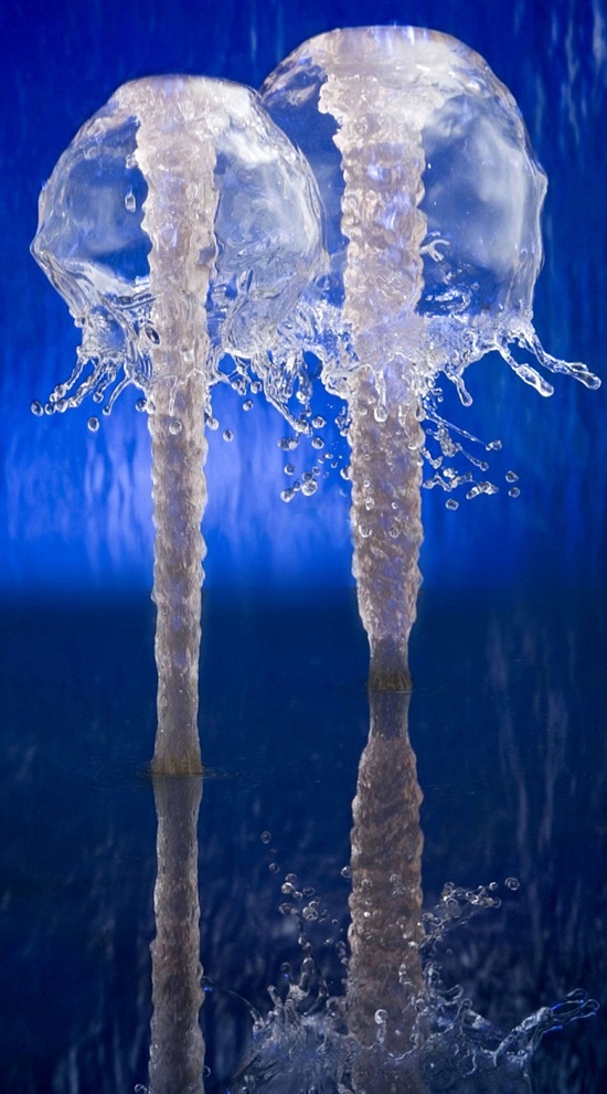 绚烂的“蘑菇”:高速摄影捕捉水花悬空瞬间