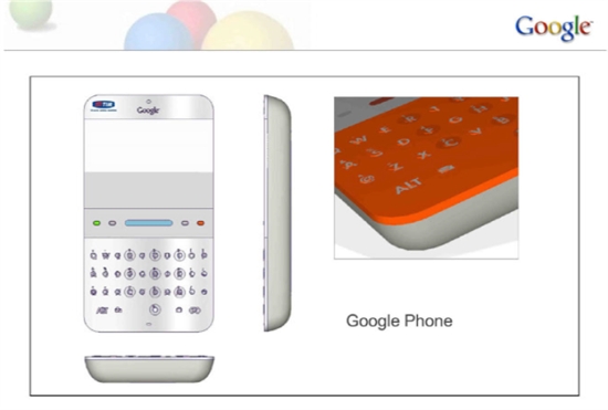谷歌展示早期Google Phone概念机设计
