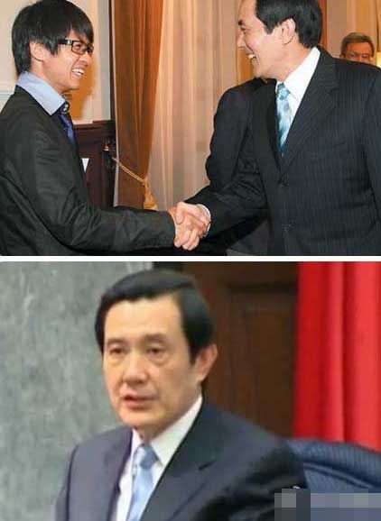 马英九会见韩寒称“久仰” 握手寒暄数秒