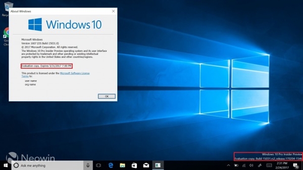 Windows 10 Build 15042RS2깤
