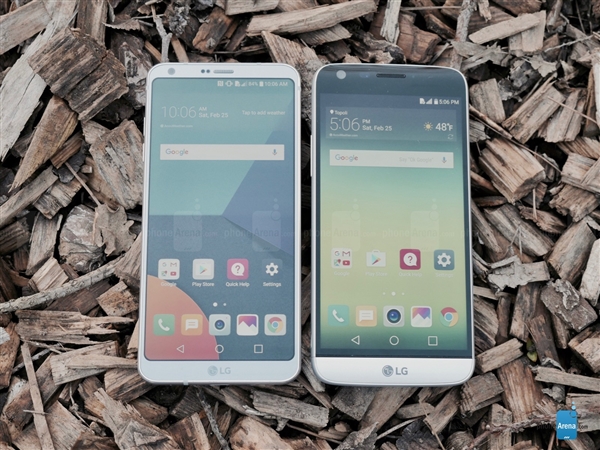 ����������LG G6�Ա�G5ͼ�ͣ�������ڱߡ���ͷ͹��