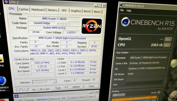 AMD�콢Ryzen 7-1800X��Ƶʵ����Һ����ѹȫ����5.2GHz