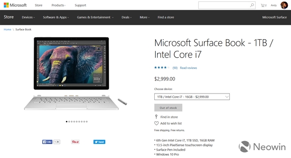 3MBPSurface Book/Pro 4ۣ°