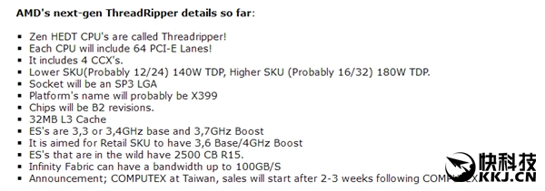 12/16�ˣ�AMD�߶�����ƽ̨ThreadRipper�ع⣺5�·�