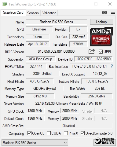 AMD RX 580��ȫ�ܷ֡���Ƶ���ԣ�һ��������