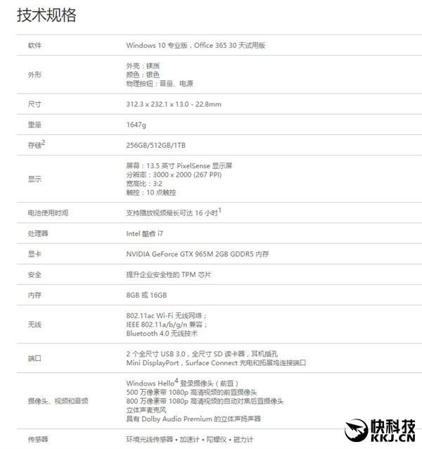 17888Ԫ��΢��Surface Book��ǿ�����У����òб�