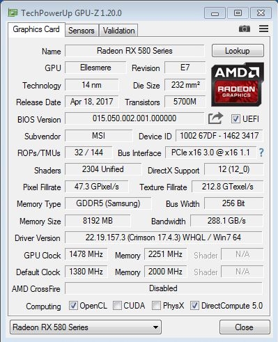 GTX 1060AMD RX 580Ƶ1478MHz