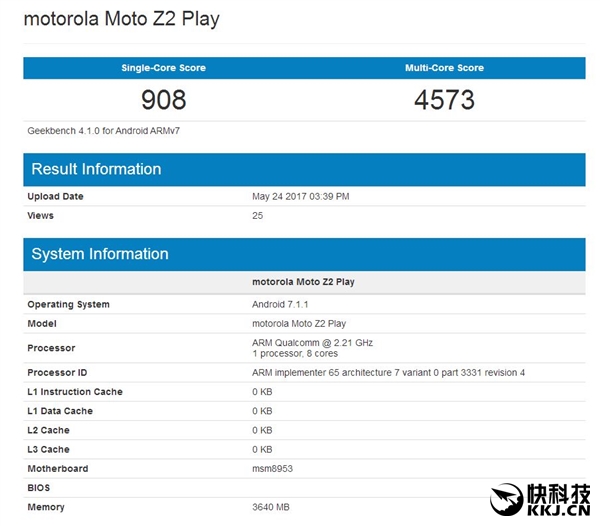 ����Moto Z2 Play�����ܷ֣���Ȼ��������625