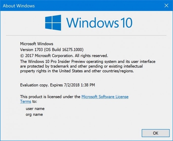 Windows 10°16275Bgu