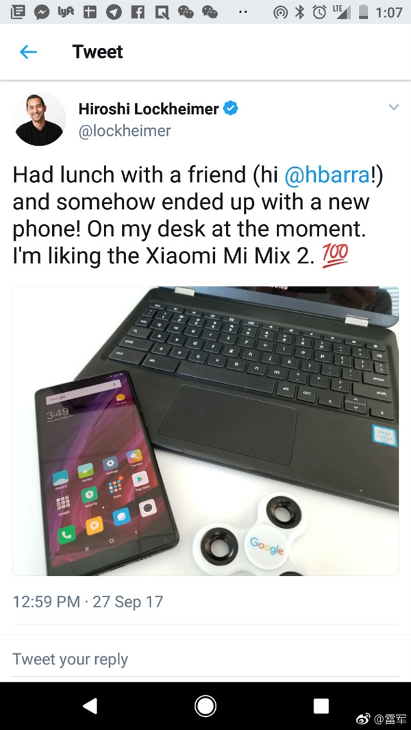 ȸAndroidҵϴɹСMIX 2ʢ100