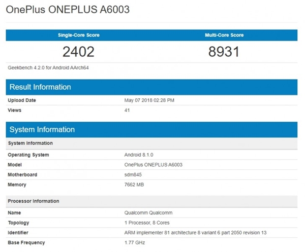 һ6GeekBench845+8Gڴ