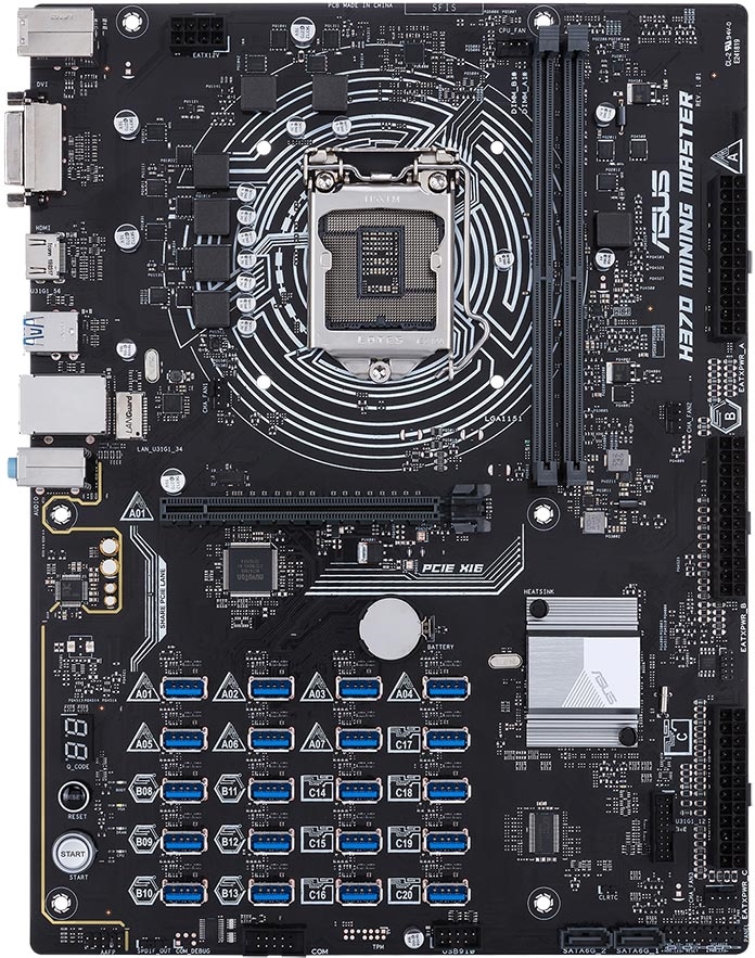 華碩h370挖礦主板真會玩:20個pci-e/usb接口