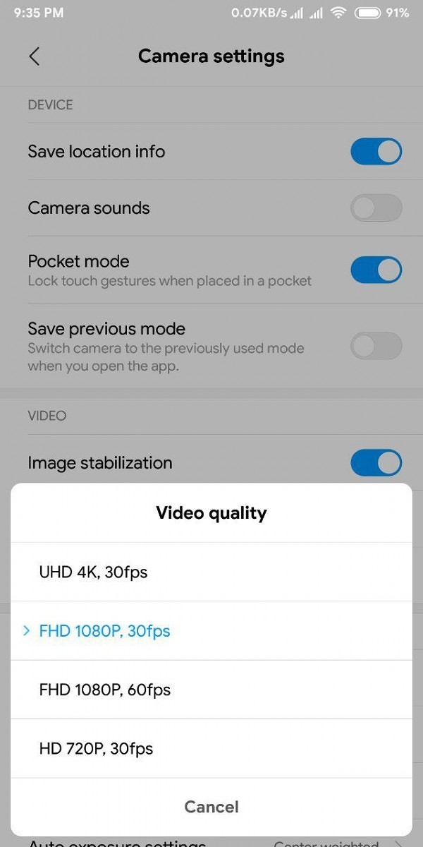 ����Note 5��MIUI 10 Beta����£�֧��60֡1080P��Ƶ¼��