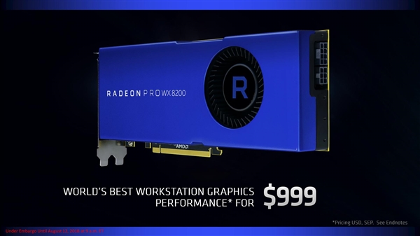 AMD����Radeon Pro WX 8200רҵ�Կ������߳����ܳ�����13��