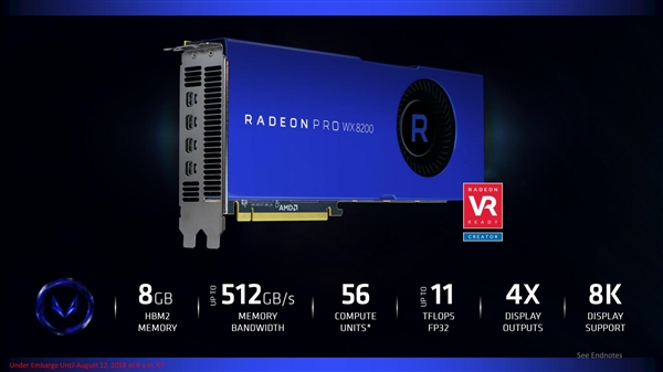 AMD����Radeon Pro WX 8200רҵ�Կ������߳����ܳ�����13��