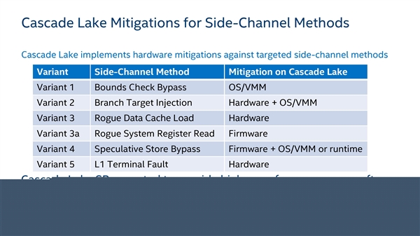 Intel����ǿCascade Lake�ܹ�ϸ�ڹ�����Ӳ���ײ��Դ�©��