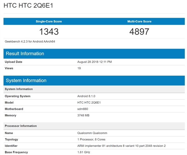 U12 Life��HTC�»�����GeekBench����������660