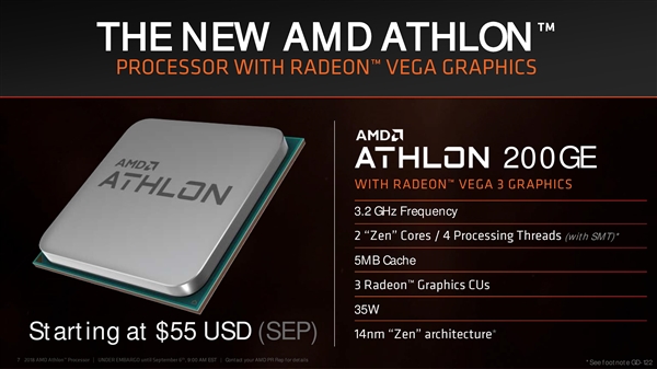 AMD����200GE��ʽ������Zen+Vega��� ֱָ����