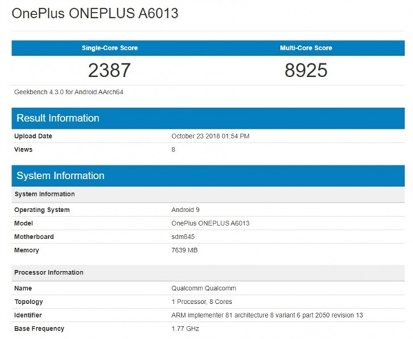 һ6TGeekBench845+8Gڴ桢Ԥװ׿9.0