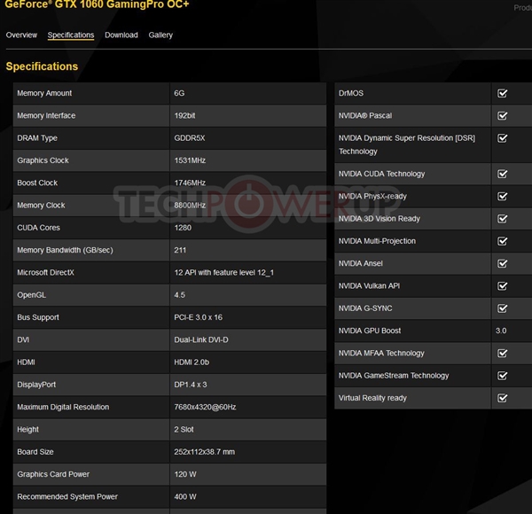 ͬ¹GDDR5XԴGTX 1060Ч8800MHz